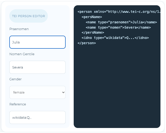 TEI person editor
